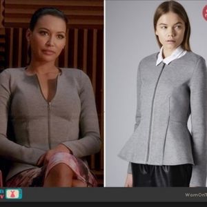 Topshop grey zippered Peplum top